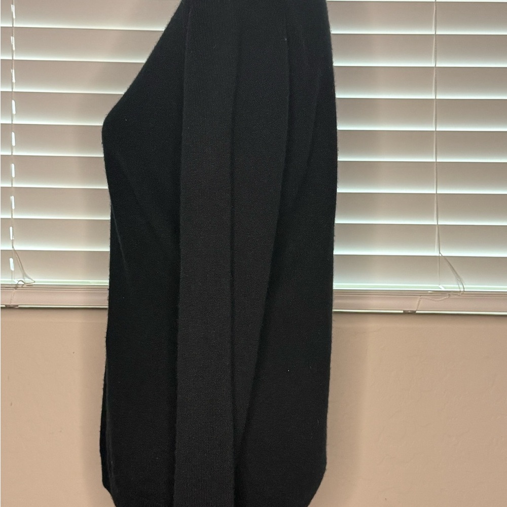 Pure Collection Cashmere Slim Fit Crew Neck Sweater, Black, Size 08-10 - Picture 4 of 9